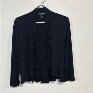 Connected Apparel Black Ruffle Tunic